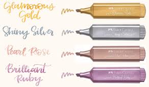 Faber Castel Text liner ( Highlighter ) Set of Metallic Shades ( 3 sizes )