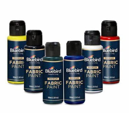Bluebird Fabric Paints set of 6 pc of 100 ml – Primary