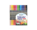 Mungyo Water Color Marker Set Dual Tip : Bullet & Flexible Brush Tip, 3 combinations of 6 colors each and Set of 12