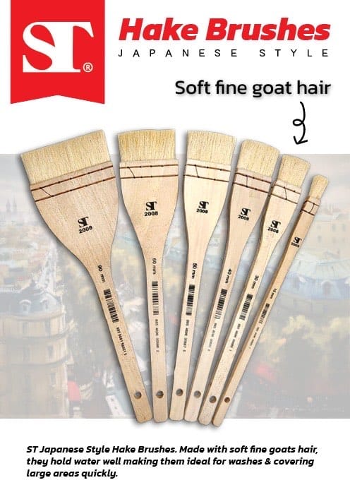 ST Hake Soft Fine Goat Hair Brushes ( Japanese Style ), Wash Brush
