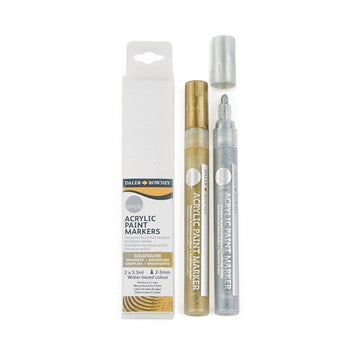 MARCATORE ACRILICO SIMPLY ORO/ARGENTO SET 2 PZ. DALER-ROWNEY