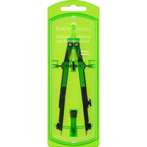 Faber Castell Quick-set compass with lever mechanism, black/green