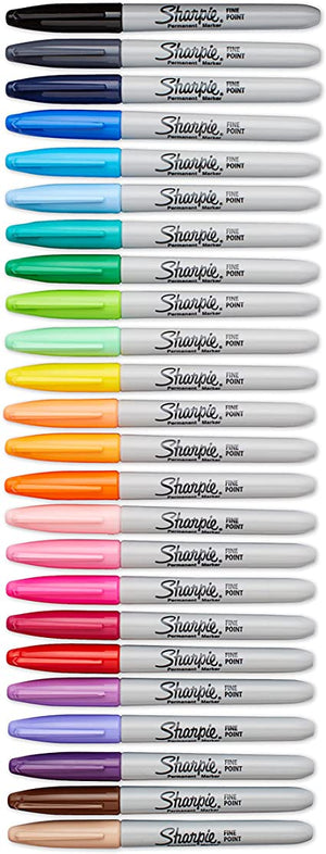 Sharpie Permanent Marker Set of 24, Fine Point, Assorted Colors