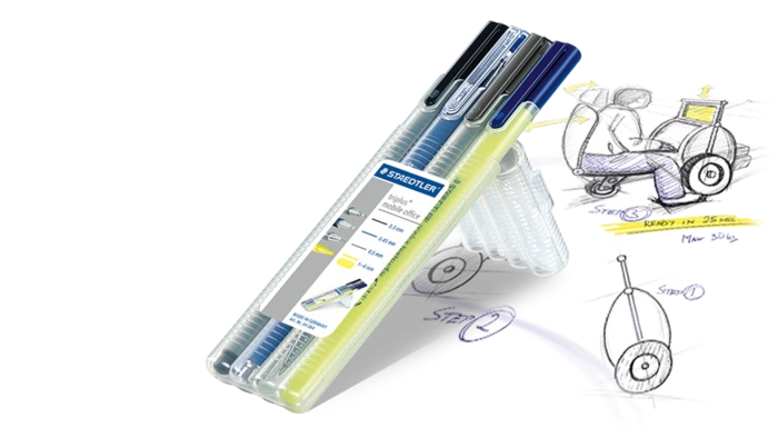 Staedtler Triplus Multiset . Clutch Pencil , Highlighter , Ballpoint , Fineliner