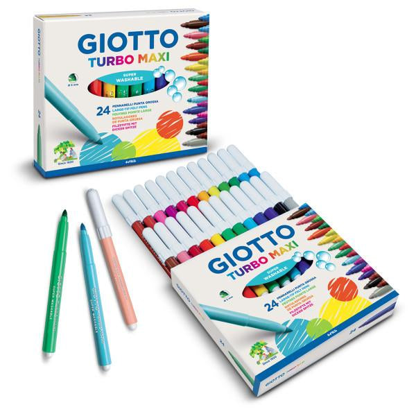 Giotto Be Be Super Large Giant Colored Pencils 12 PCS with Large Pencil  Sharpener