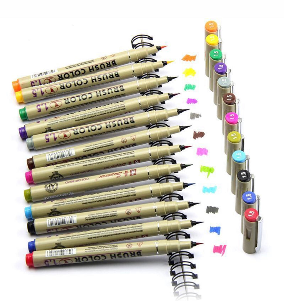 Superior Brush Tip Marker Set (Set of 12)