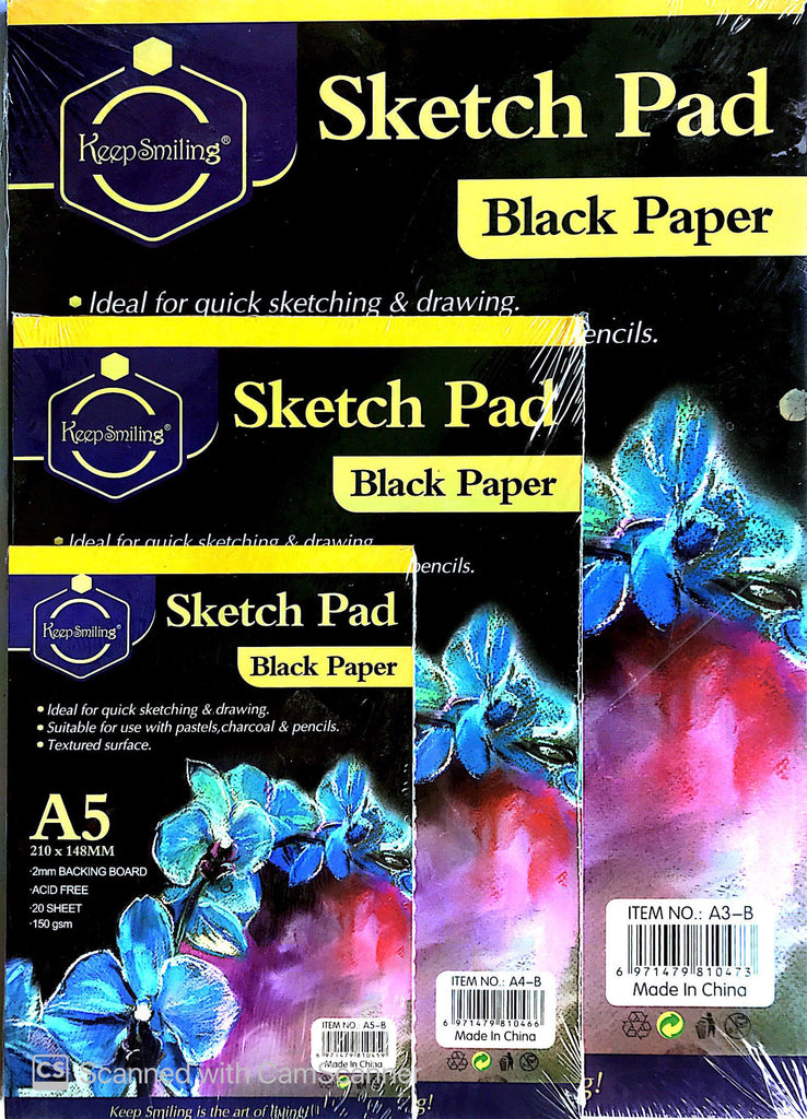 Black Paper Sketch Pad in 3 Sizes
