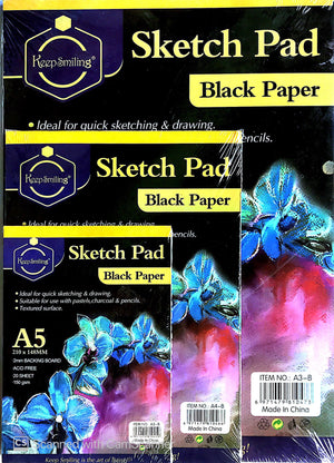 Black Paper Sketch Pad in 3 Sizes