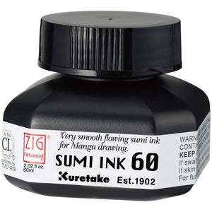 ZIG Cartoonist Sumi Drawing Ink ( 60 ml and 180 ml )