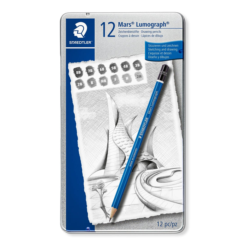 Staedtler Mars Lumograph Drawing Pencil Set of 12 , 2H - 8B