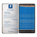 Staedtler Mars Lumograph Drawing Pencil Set of 12 ,  4H - 6B