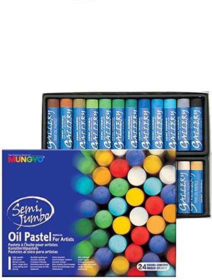Mungyo Gallery Semi-Jumbo Oil Pastels Set of 24, Assorted Colors