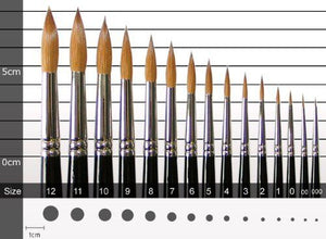 Winsor & Newton Series 7 Kolinsky Sable Pointed Round Watercolour Brushes for Artists