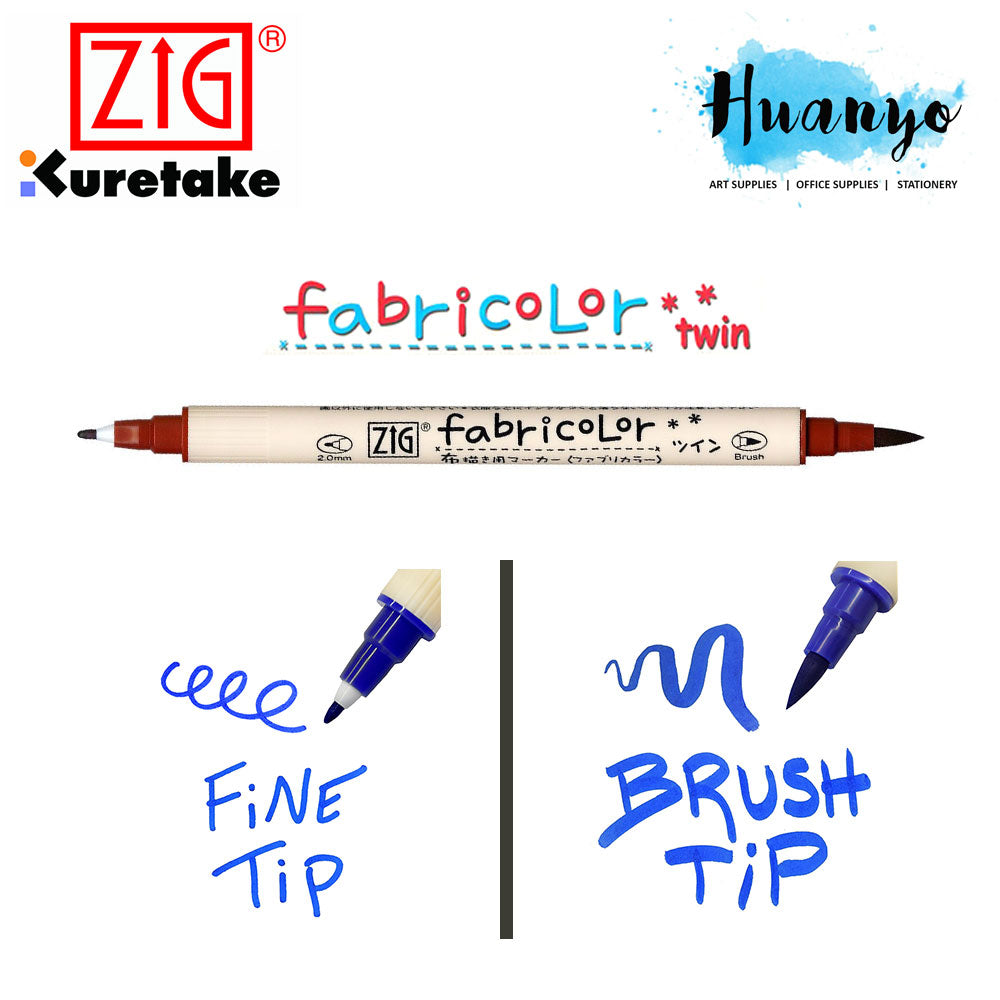 Zig Fabricolor Dual Tip Fabric Brush Pen ( Set of 6 and 12 )