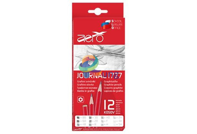 Aero Journal 1777 Graphite Sketching Pencil Set Of 12 In Cardboard Box Sketch Book & Pad