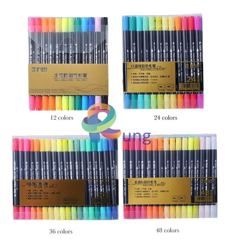 STA Aquarelle Brush Marker Set ( 5 sizes ) - Set of 48