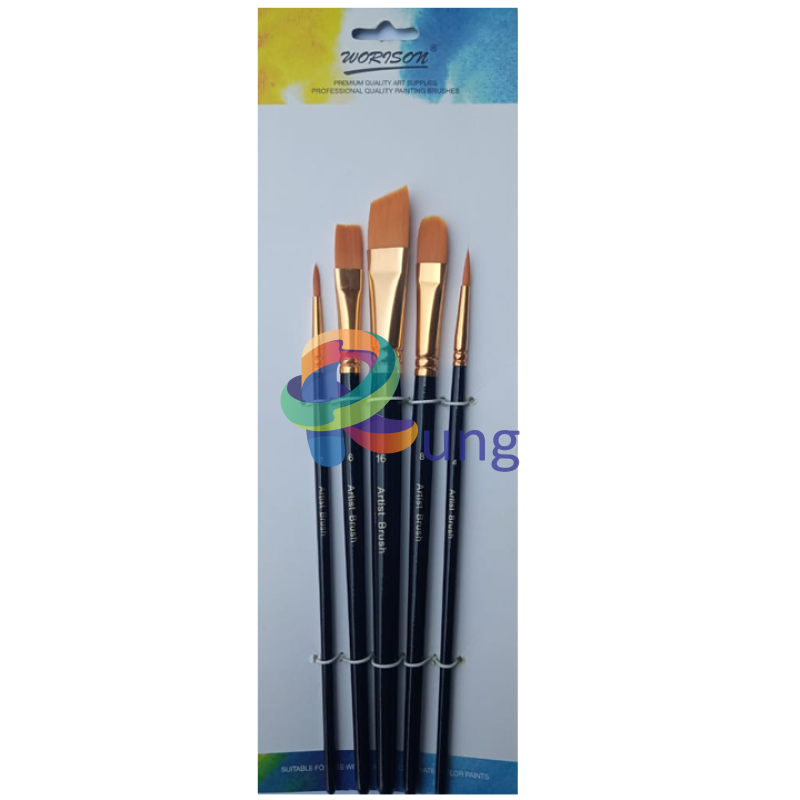 Brush Set 5 Pc Mix Designs Angular
