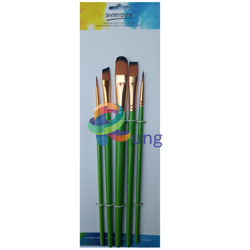 Brush Set 5 Pc Mix Designs Filbert