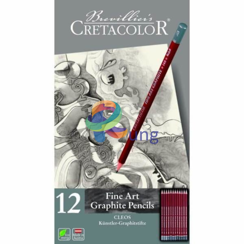 Cretacolor Cleos - Fine Art Graphite Pencil Set Of 12 Writing Tools