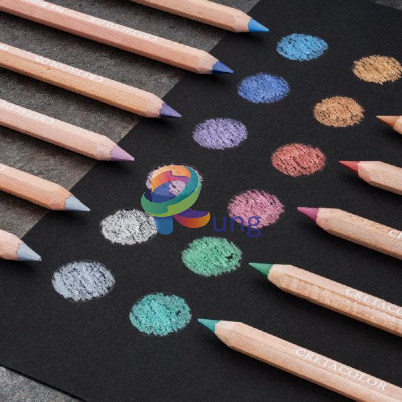 Cretacolor The Brilliants Thick Jumbo Metallic Color Pencil Set Of 12 In Tin Box Pencils