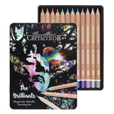 Cretacolor The Brilliants Thick Jumbo Metallic Color Pencil Set Of 12 In Tin Box Pencils