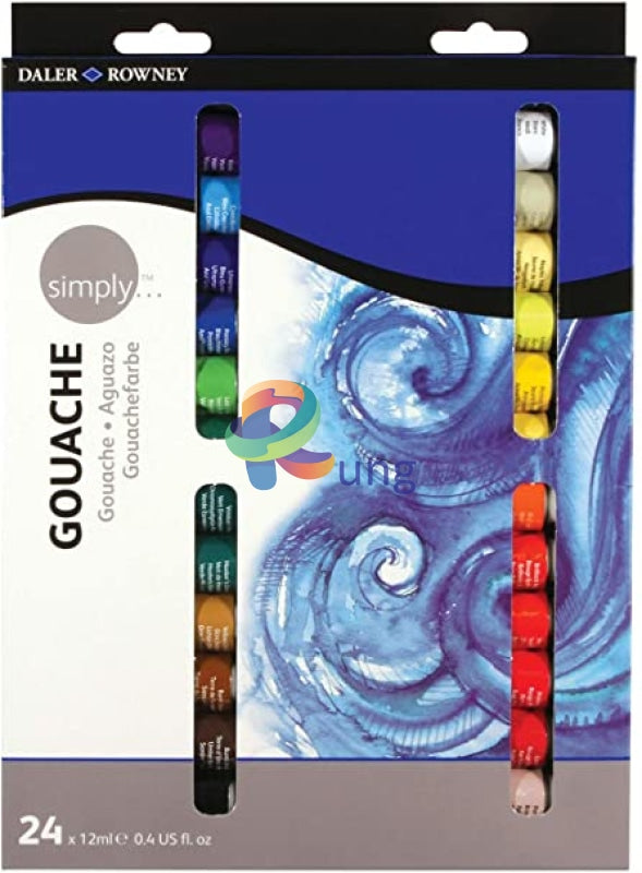 Daler Rowney Aquafine Gouache Paint Introductory Set of 12 Colours x 15 ml  Tubes, Ideal for Beginner Artists, Water-Based Paint for Canvas and Paper