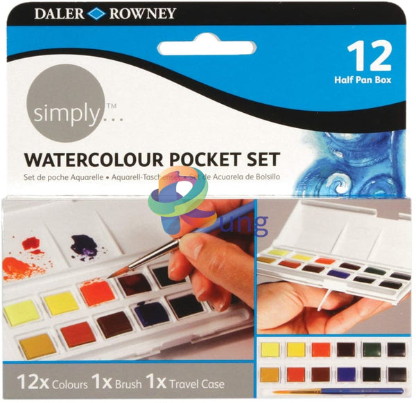 Daler Rowney Aquafine Watercolor Travel Set of 24