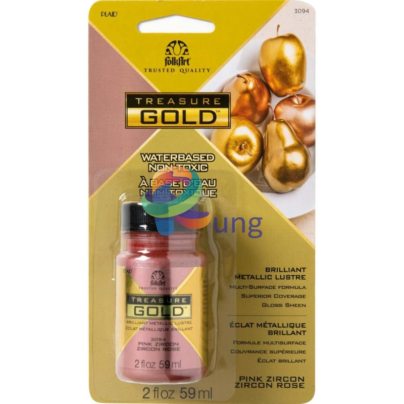 Folk Art Treasure Gold ( Liquid Leaf ) 59 Ml Pink Zircon Misc