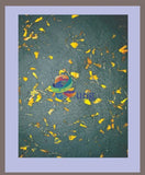Hand Made Paper Mary Gold Flower Embedded 24 X 30 Green Misc