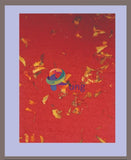 Hand Made Paper Mary Gold Flower Embedded 24 X 30 Red Misc