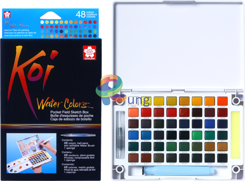 Koi Water Color Set Of 48