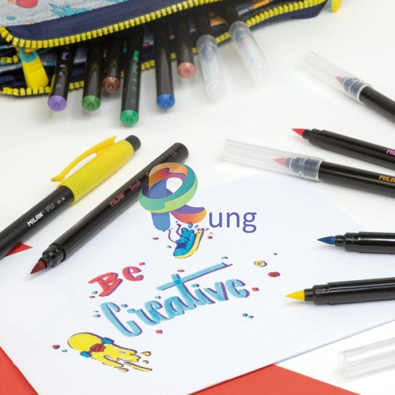Milan Brush Tip Fibrepens Set Markers