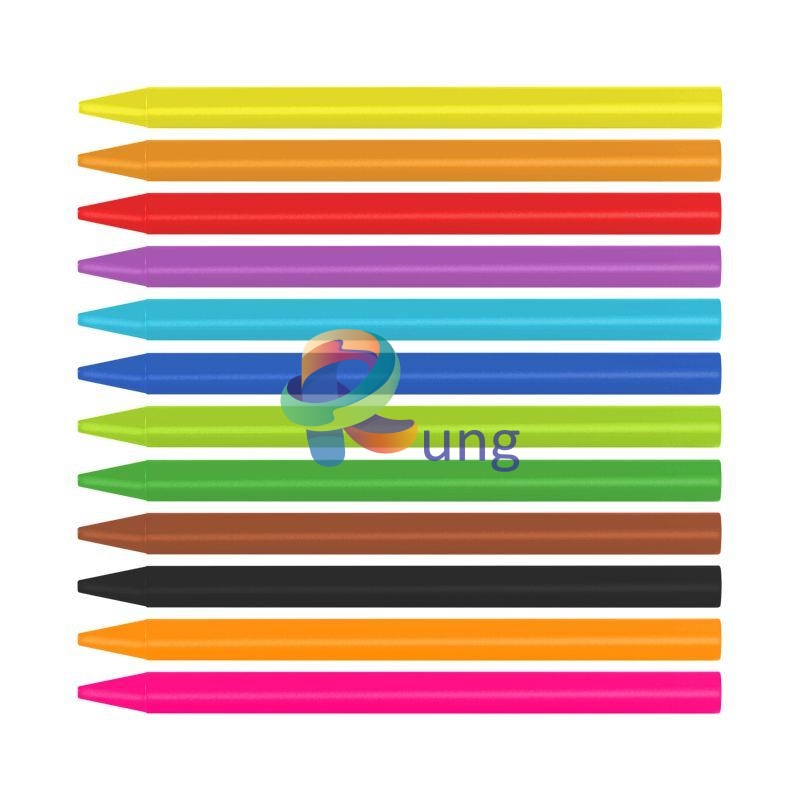 Milan Plastipastel Box 12 Round Shape (Contains 2 Fluo Colours) Oil Pastel