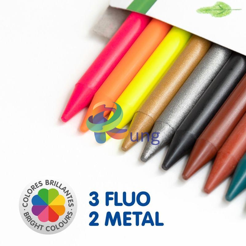 Milan Plastipastel Box 24 Round Shape (Contains 3 Fluo Colours And 2 Metal Colours) Oil Pastel
