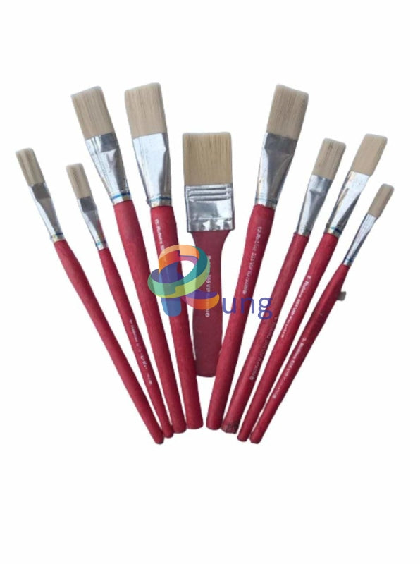 Rubina Synthetic Hair Flat Brush Set Of 8 Pc Brushes