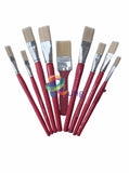 Rubina Synthetic Hair Flat Brush Set of 8 pc