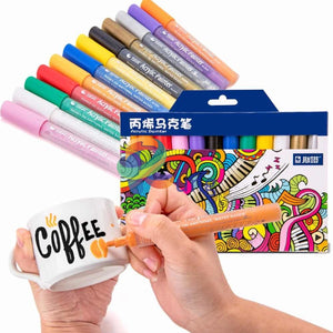 Sta Acrylic Paint Marker Pens For Rock Painting Glass Porcelain Mug Wood Fabric Canvas Diy Craft