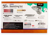 Monte Marte Sketching Set in Wooden Box Set of 20 pc