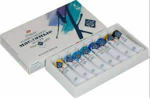 Nevskaya Palitra St. Petersburg Master Class Extra Fine Artists Oil Color Paint Set of 8 x18 ml tubes ( SEASCAPE TONES )