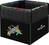 Faber-Castell Black Edition Colored Pencils - Black Wood and Super Soft Core Lead, Coloring Pencils for Kids & Teens