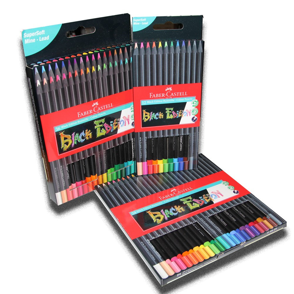 Faber Castell Black Edition Supersoft Mine Lead Color Pencils, 36ct