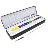 Daler Rowney Graduate Water Color Aquarelle Student Set of 12 pc + 1 Brush