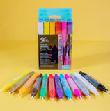 Monte Marte Dual Tip Acrylic Paint Pens , Markers,  Set of 12
