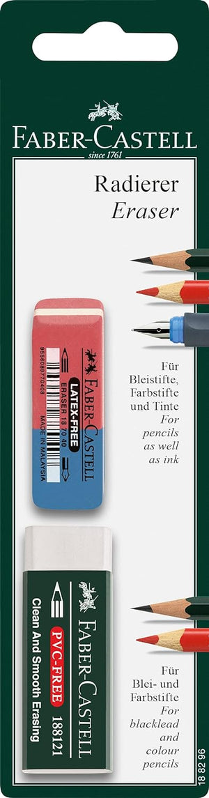 Faber Castell Dual Pack Eraser in Blister Card