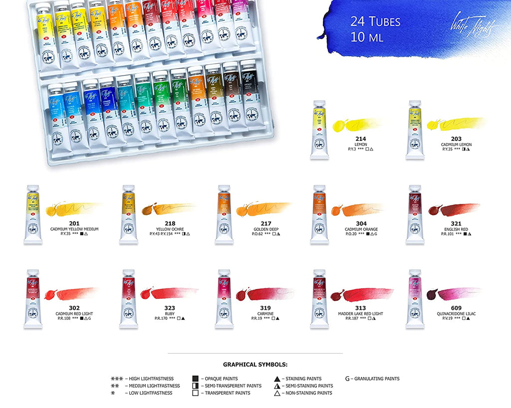 Watercolor Paint Set of 24 and 12 Colors Extra Fine 