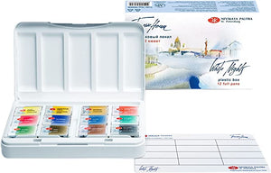 Nevskaya Palitra St. Petersburg, White Nights , Artist  Water Color Paint Set of 12 X 2.5 ml pans in Plastic Box