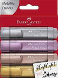 Faber Castel Text liner ( Highlighter ) Set of Metallic Shades ( 3 sizes )