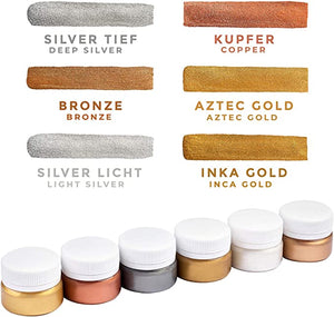 Nevskaya Palitra St. Petersburg, Sonnet, Decorative Gouache Metallic Color Paint Set of 6 x 20 ml jars