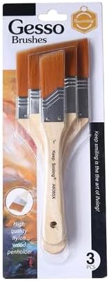 Keep Smile ( Smiling ) Chisel Angular Gesso Base Brush Set of 3 pc