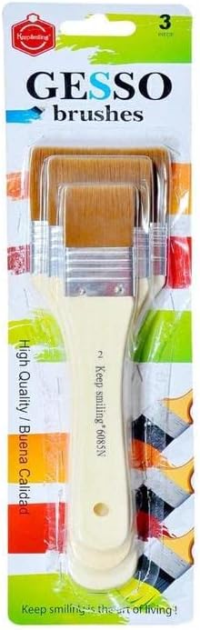 Keep Smile Flat Gesso Brush Set of 3 pc